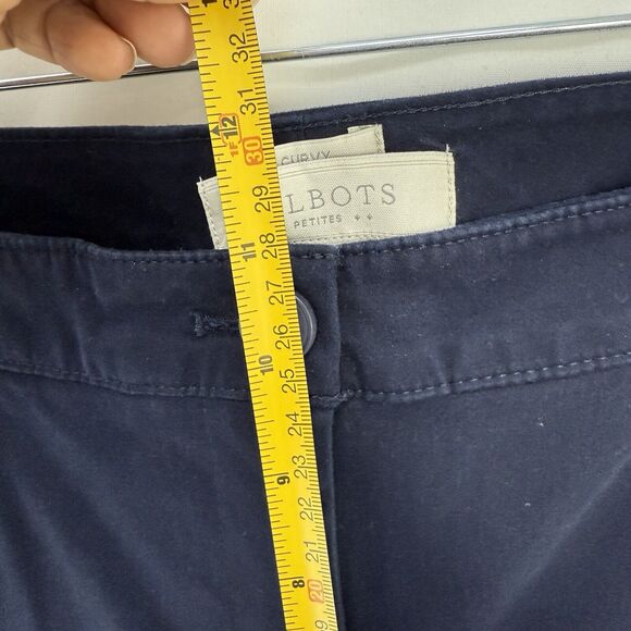 TALBOTS Women Blue Pants Curvy Zip Pockets Sz 14 P - Picture 16 of 16